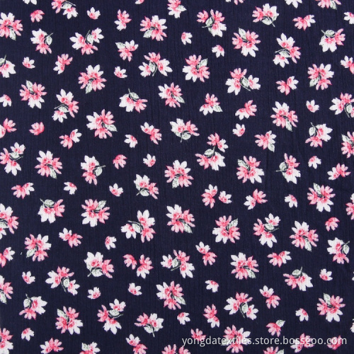 High Quality Print Pink Stretch Crepe Rayon Fabric